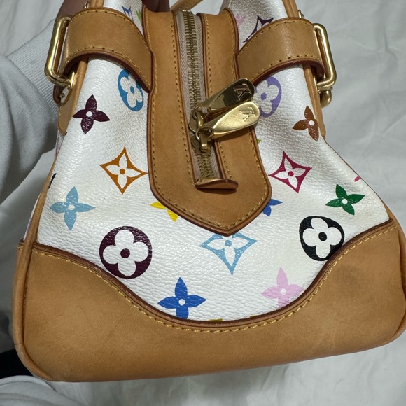Auth Louis Vuitton Monogram Multicolor Claudia Hand Bag White Lv - Picture 16 of 16